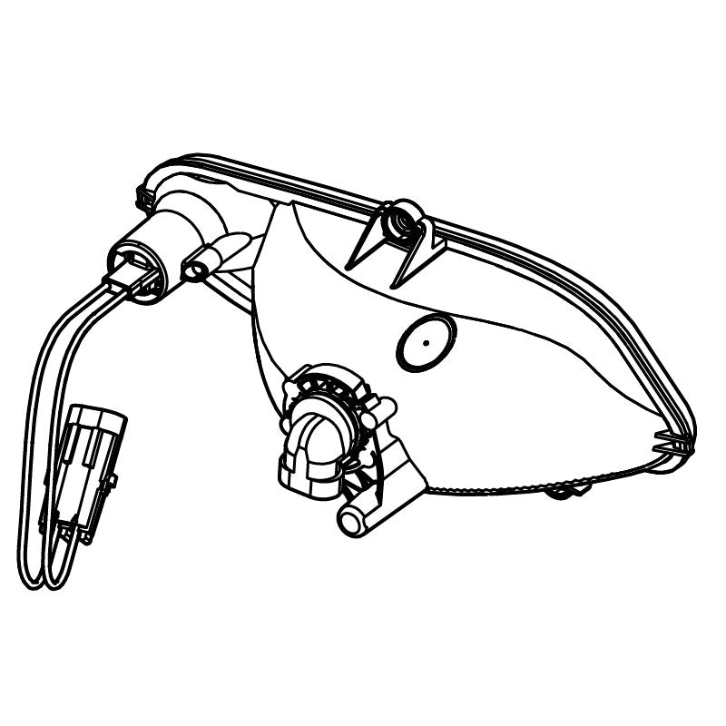 E-Z-GO OEM left headlamp assembly for TXT golf carts, premium high visibility replacement part with clear lens and durable design.