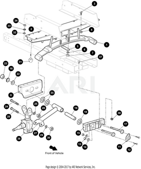 E-Z-GO front axle assembly OEM 629652 for golf carts, high-quality replacement part with precision alignment features.