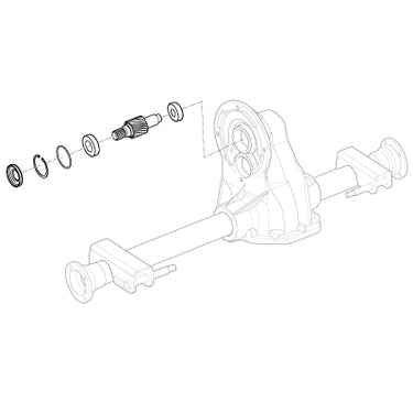 E-Z-GO Input Gear Kit 601069 for 36V Titan Axle Golf Carts transmission upgrade, includes axle gear components.