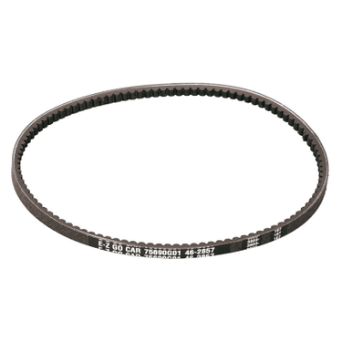 E-Z-GO OEM starter/generator belt for ST480 gas golf cart, black belt designed for reliable engine performance.