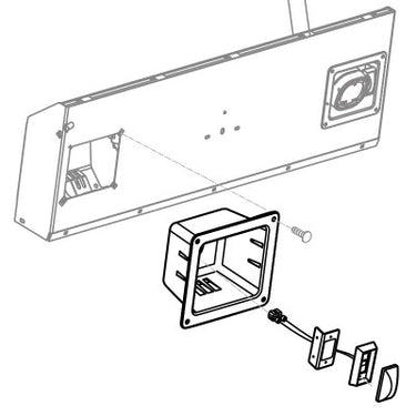 E-Z-GO OEM right-hand bezel assembly for golf cart dash, high-quality replacement interior upgrade part.