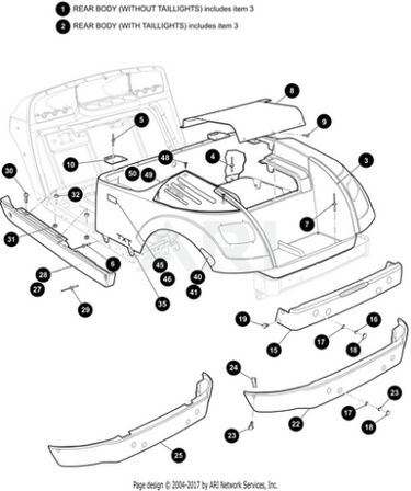EZGO almond body replacement OEM part 625272G044 for golf carts, showing the exterior panel in natural almond color.