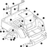 E-Z-GO Ivory Body Assembly for golf carts, OEM replacement part without lights, durable exterior exterior body component