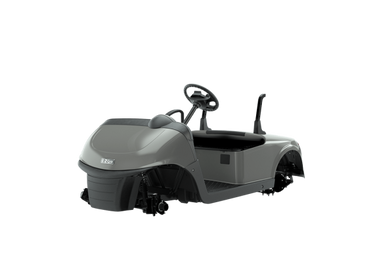 E-Z-GO OEM Slate Gray golf cart body assembly with no lights, showcasing the durable plastic construction and sleek design.
