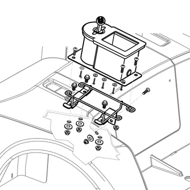 E-Z-GO OEM washer and club ball RH kit for golf carts, showing brackets and hardware components.