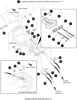 E-Z-GO OEM Brake Cable 652751 97 Inch Direct Fit Replacement for Golf Carts Premium - Rainier Parts