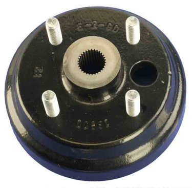 E-Z-GO Brake Drum Assembly 21807G2 for gas golf carts, includes long bolt, premium OEM replacement part for fleet maintenance.