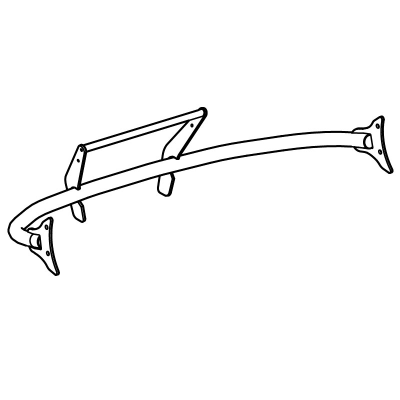 E-Z-GO OEM brush guard for golf carts, cab-mounted front end protection, durable heavy-duty steel construction.