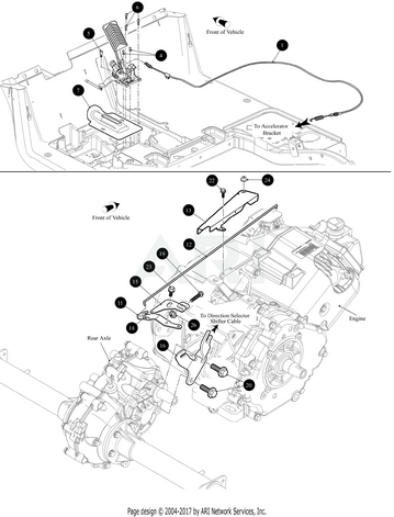 E-Z-GO OEM 662660 accelerator cable for RXV golf carts, dual rate fleet replacement, shown with cable and connectors.