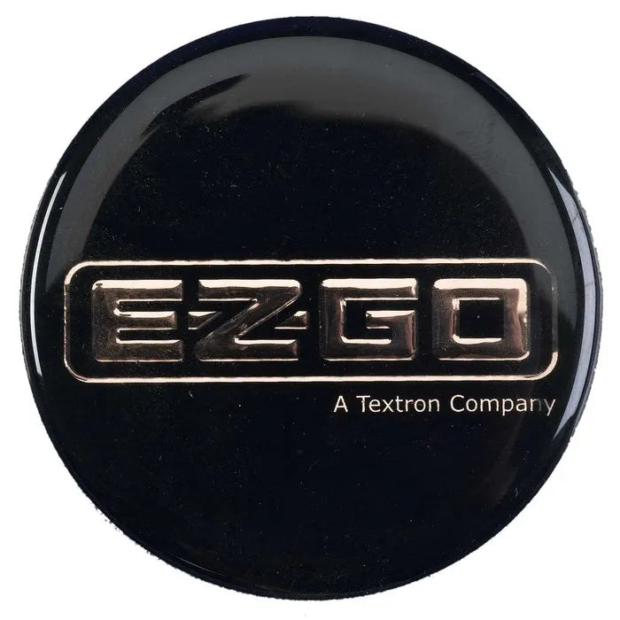E-Z-GO 605435 round decal for golf carts, genuine OEM exterior upgrade, featuring model-specific branding and design.