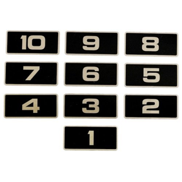 EZGO OEM Platinum Numeric Decal Set 1 to 10 Part Number 610204 for Golf Carts Durable - Rainier Parts