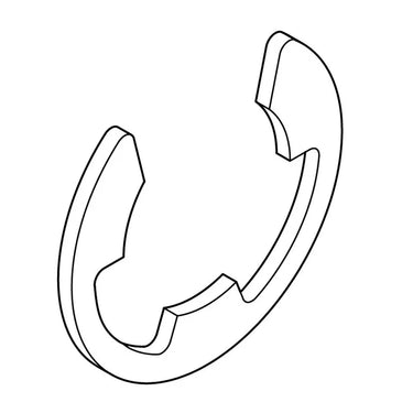 E-Z-GO OEM E-clip 628510 with 625 groove diameter for golf carts, essential replacement part, shown in black metal clip.