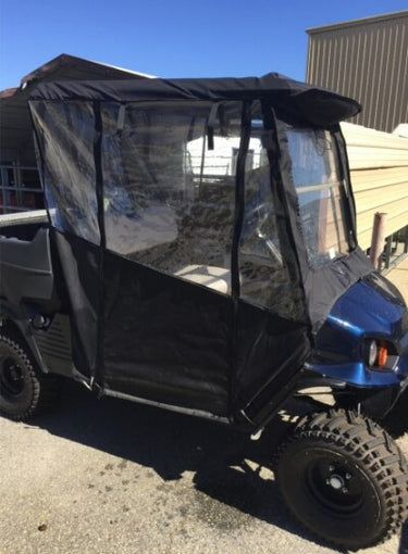 E-Z-GO OEM 652344G02 54-inch weatherproof golf cart enclosure kit with black top, designed for all-weather protection