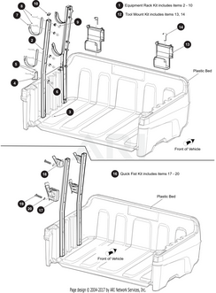 OEM EZGO Equipment Rack Kit 664375 for Golf Carts Durable Secure Tool Storage Low Profile - Rainier Parts