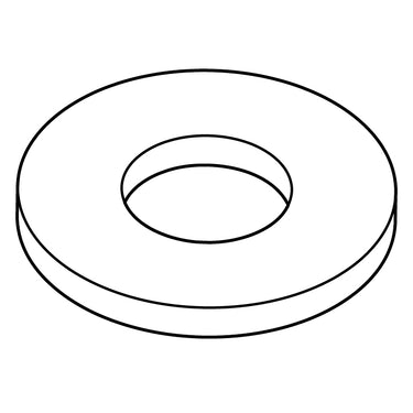 E-Z-GO 1/4 inch flat washer, OEM part for golf carts, showing a metal flat washer with a smooth surface and round shape.
