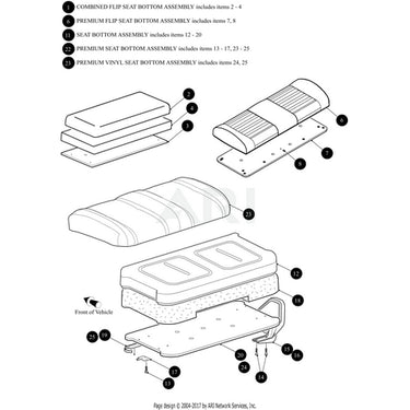 E-Z-GO OEM foam seat bottom for golf carts, high-density, durable replacement cushion with easy installation and comfortable support.