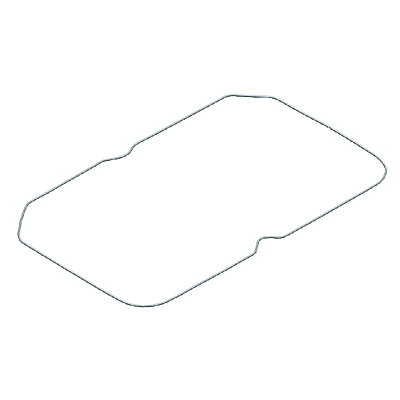 E-Z-GO OEM rocker cover gasket 72876G01 for golf carts, high-quality replacement part for MCI engines, shown on engine.