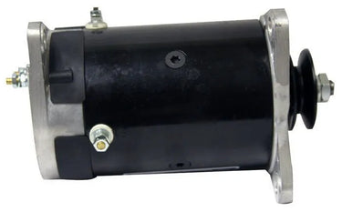 E-Z-GO OBS starter generator replacement for golf carts, OEM AMD 660379, shown with mounting components.