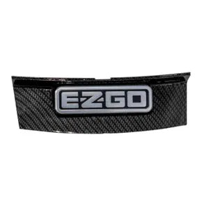 E-Z-GO OEM Carbon Fiber Short Accent Grille for 2024 RXV Valor golf cart, showcasing sleek black carbon fiber finish.