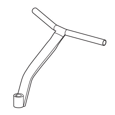 E-Z-GO OEM handlebar assembly for golf carts, black handlebar with mounting points and grips, premium quality replacement part.