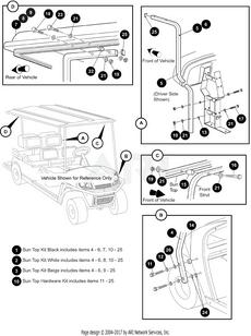 E-Z-GO 610259 (Replaced By 10036679) Hardware Suntop Kit for Golf Carts - Rainier Parts