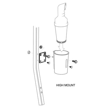 E-Z-GO OEM Sand Bottle Hardware Kit for high-back golf carts showing durable mounting hardware and secure attachment components