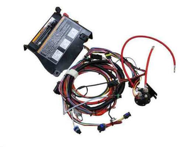 E-Z-GO OEM 614535 heavy duty harness for RXV golf carts, with plug-and-play design, solenoid, and encoder compatibility.