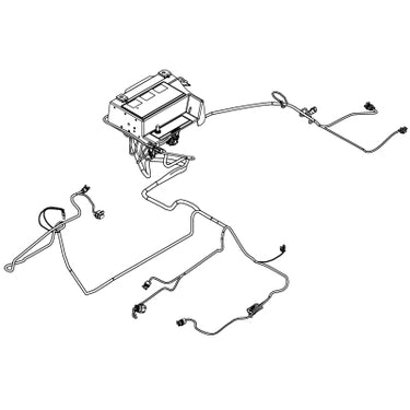 E-Z-GO OEM electrical harness assembly for heavy-duty solenoid upgrade in golf carts, detailed view of wiring and connectors