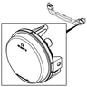 E-Z-GO OEM LED headlight with halo and turn signal for golf carts, featuring a sleek design and bright illumination.