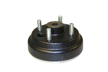 E-Z-GO OEM 19186G2 hub and drum assembly for golf carts TXT Electric ST Sport II, showing the metal drum and hub components.