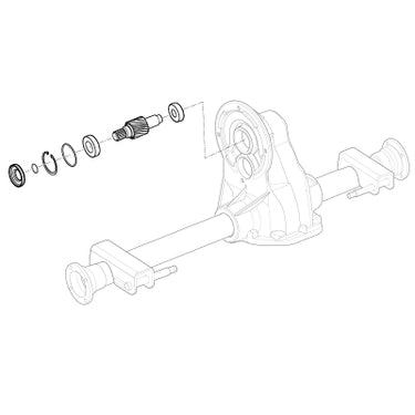 E-Z-GO OEM Input Gear Kit 601068 for 48V Titan Axle golf cart, includes gear for improved performance and replacement.