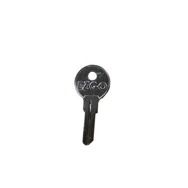 E-Z-GO OEM blank key cushion 83407-03 for golf carts, featuring Cole-Hersee ignition cushion with key blade and branding details.
