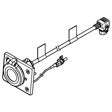 E-Z-GO OEM onboard charger receptacle, high-quality replacement part for golf carts, with secure and reliable connection.