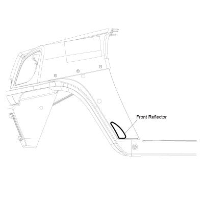 Amber front left reflex reflector for E-Z-GO golf carts, weather-resistant and durable OEM 627561 reflector for safety.