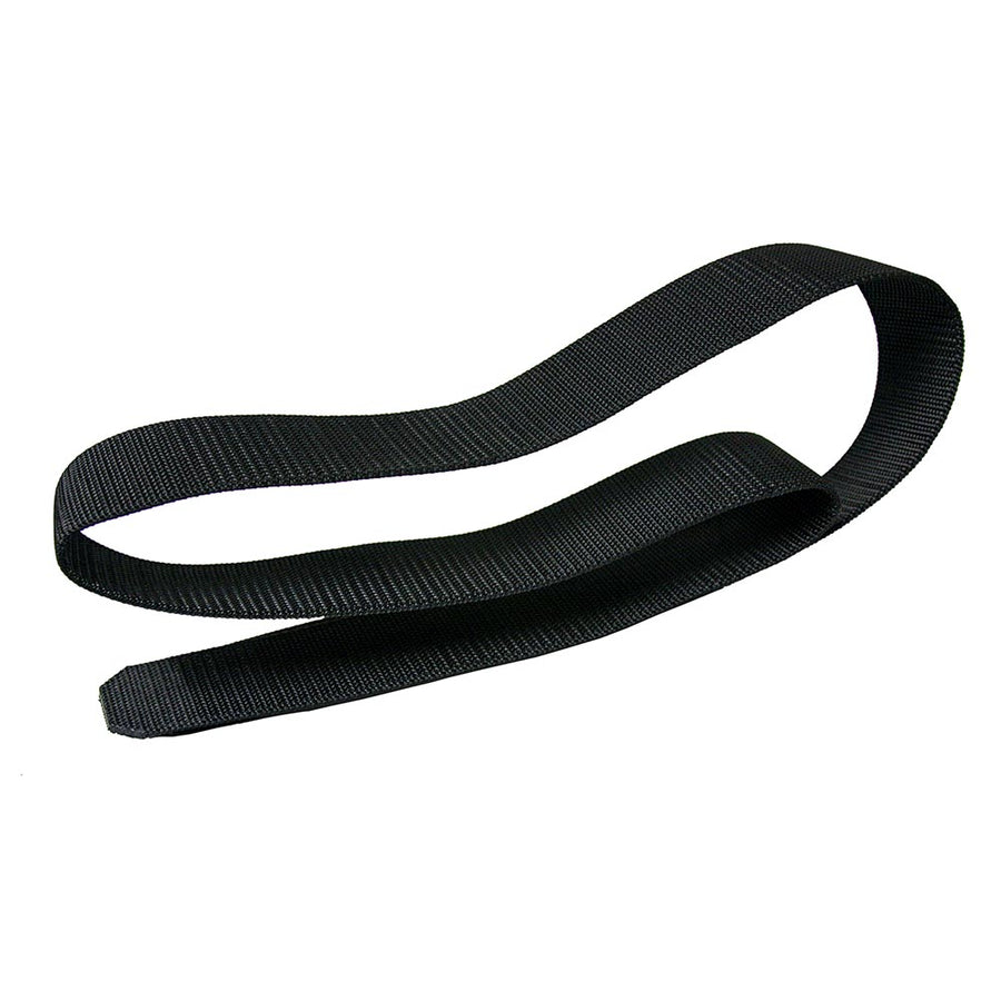 E-Z-GO Bag Retainer Strap for golf carts, durable and reliable strap securing two bags with OEM 612733 design.