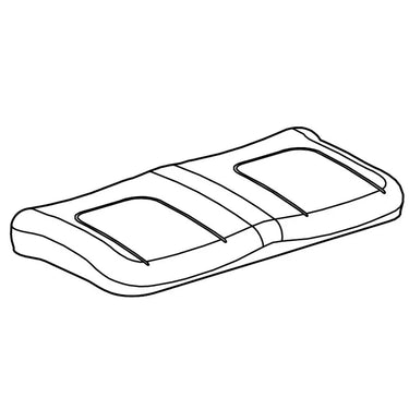 E-Z-GO OEM gray vinyl foam seat bottom for golf cart replacement interior part, showing the cushioned seat surface.