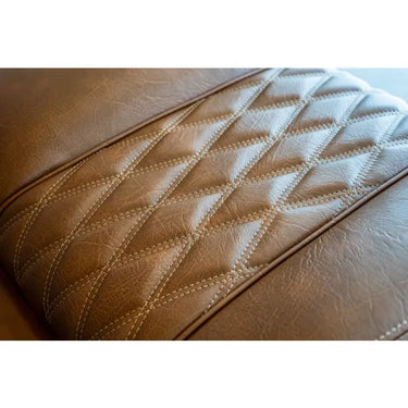 EZGO OEM Back Seat Assembly Amarillo Brown Leather Look Vinyl for Golf Carts Model 10061300G0226 - Rainier Parts