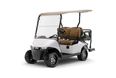 E-Z-GO OEM premium seat bottom assembly in Amarillo Brown, designed for golf carts, featuring durable upholstery and secure fit.