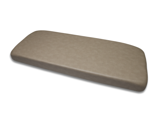E-Z-GO OEM flip seat bottom for RXV golf carts, stone-colored seat kit with natural fabric and sturdy construction.