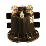 E-Z-GO OEM 672554 48V solenoid with hardware for golf carts, industrial-grade power supply component in professional golf cart accessory.