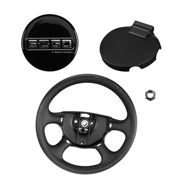 E-Z-GO OEM steering wheel replacement package for golf carts, with a precision fit for enhanced vehicle control.