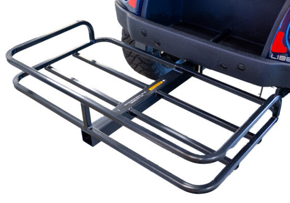 E-Z-GO hitch-mounted storage for golf carts, quick and secure cargo access, durable storage solution for golf cart utility