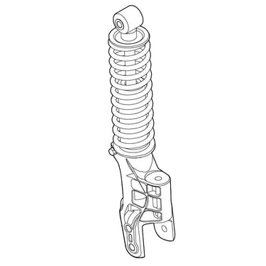 E-Z-GO OEM SVC Strut Assembly for golf carts, premium suspension upgrade component, showing the metal strut with mounting points.