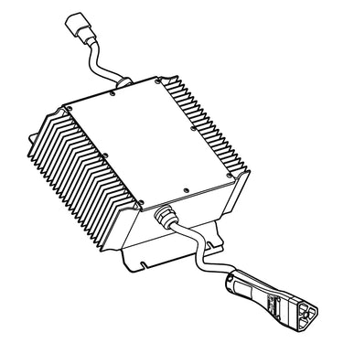 E-Z-GO SVC Charger OEM P/N 10004916 with green 3M cord and paddle replacement for golf carts.