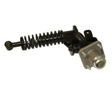 OEM E-Z-GO Gen3 LH shock absorber SVC assembly for golf carts, ready for installation, black metal with mounting components.