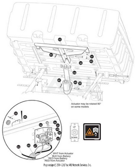 E-Z-GO 27680G01 electric dump toggle switch for golf carts, OEM replacement switch with black toggle and mounting base.