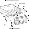 E-Z-GO OEM tailgate latch bracket 651110 for golf carts, showing the metal bracket used to secure the tailgate.