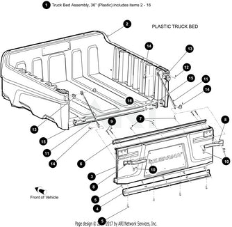 E-Z-GO OEM tailgate latch bracket 651110 for golf carts, showing the metal bracket used to secure the tailgate.