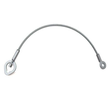 E-Z-GO OEM tailgate cable assembly for mid-size golf carts, replacement part, with metal cable and attachment hooks