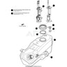 Fuel Tank Assembly OEM E-Z-GO MWB-EFI-SDR-Yellow Part No MWB-EFI-SDR-Yellow for Golf Carts - Rainier Parts